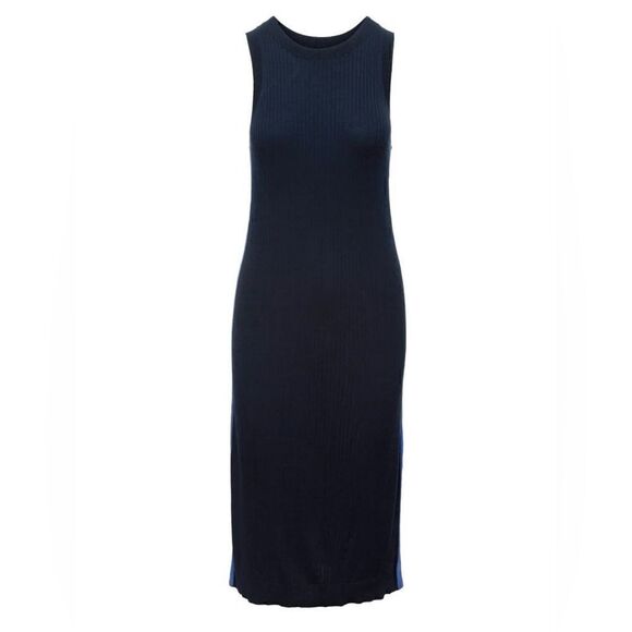 NWT Banana Republic Side-Stripe Knit Midi Dress Navy Blue S - Picture 3 of 5